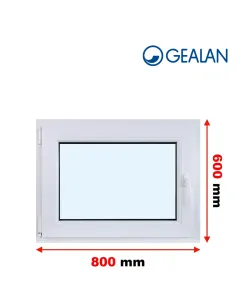 Okno PCV 80 x 60 cm Rozwierno-Uchylne Dwuszybowe Gealan S 8000