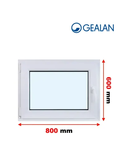 Okno PCV 80 x 60 cm Rozwierno-Uchylne Dwuszybowe Gealan S 8000