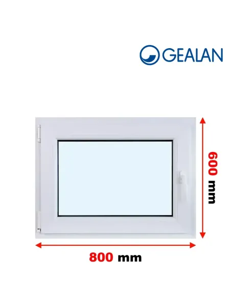 Okno PCV 80 x 60 cm Rozwierno-Uchylne Dwuszybowe Gealan S 8000