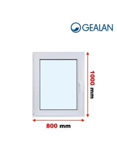 Okno PCV 80 x 100 cm Rozwierno-Uchylne Dwuszybowe Gealan S 8000