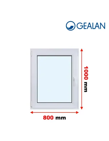 Okno PCV 80 x 100 cm Rozwierno-Uchylne Dwuszybowe Gealan S 8000