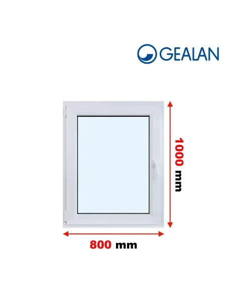 Okno PCV 80 x 100 cm Rozwierno-Uchylne Dwuszybowe Gealan S 8000