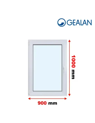 Okno PCV 90 x 100 cm Rozwierno-Uchylne Dwuszybowe Gealan S 8000