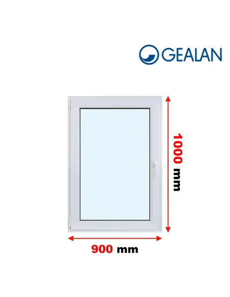 Okno PCV 90 x 100 cm Rozwierno-Uchylne Dwuszybowe Gealan S 8000