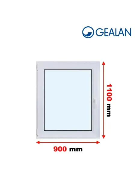 Okno PCV 90 x 110 cm Rozwierno-Uchylne Dwuszybowe Gealan S 8000