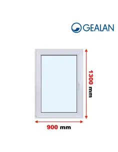 Okno PCV 90 x 130 cm Rozwierno-Uchylne Dwuszybowe Gealan S 8000