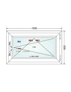 Okno PCV 100 x 60 cm Rozwierno-Uchylne Dwuszybowe Gealan S 8000 2