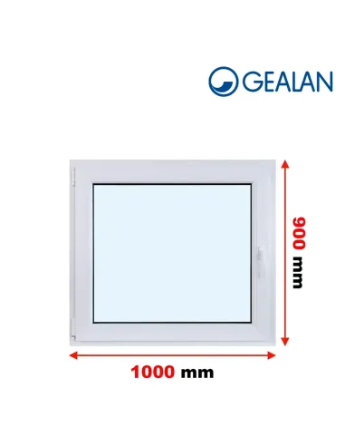 Okno PCV 100 x 90 cm Rozwierno-Uchylne Dwuszybowe Gealan S 8000