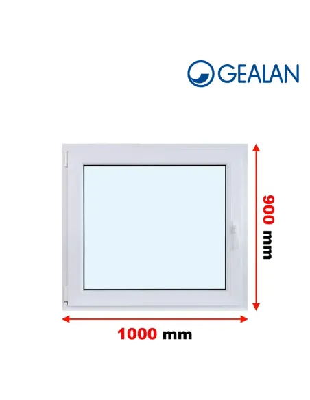 Okno PCV 100 x 90 cm Rozwierno-Uchylne Dwuszybowe Gealan S 8000