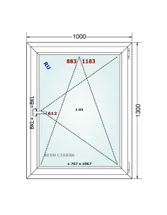 Okno PCV 100 x 130 cm Rozwierno-Uchylne Dwuszybowe Gealan S 8000 2