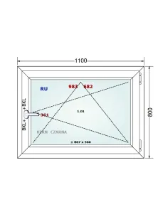 Okno PCV 110 x 80 cm Rozwierno-Uchylne Dwuszybowe Gealan S 8000 2