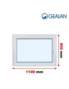Okno PCV 110 x 80 cm Rozwierno-Uchylne Dwuszybowe Gealan S 8000