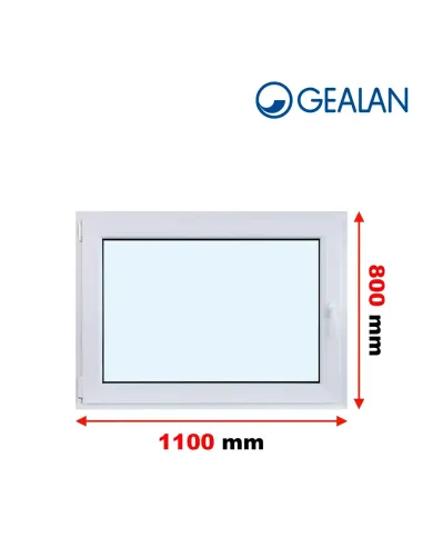 Okno PCV 110 x 80 cm Rozwierno-Uchylne Dwuszybowe Gealan S 8000