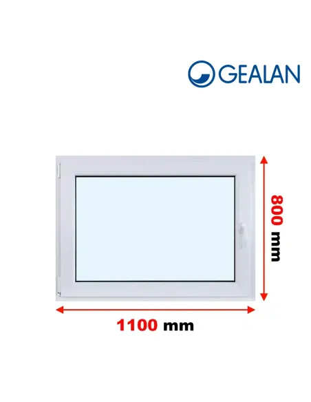Okno PCV 110 x 80 cm Rozwierno-Uchylne Dwuszybowe Gealan S 8000
