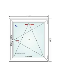Okno PCV 110 x 120 cm Rozwierno-Uchylne Dwuszybowe Gealan S 8000 2
