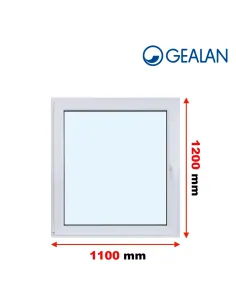 Okno PCV 110 x 120 cm Rozwierno-Uchylne Dwuszybowe Gealan S 8000