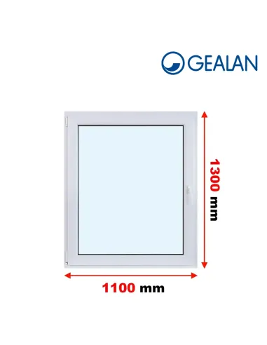 Okno PCV 110 x 130 cm Rozwierno-Uchylne Dwuszybowe Gealan S 8000