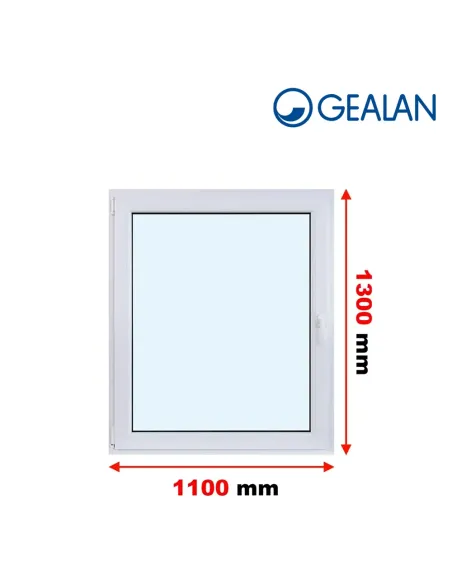 Okno PCV 110 x 130 cm Rozwierno-Uchylne Dwuszybowe Gealan S 8000