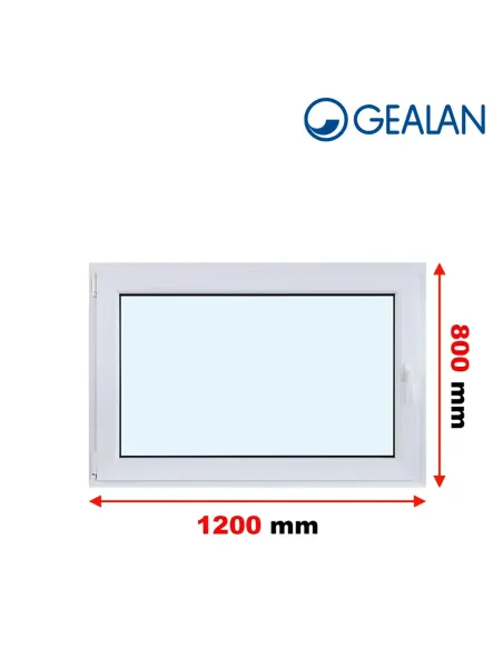 Okno PCV 120 x 80 cm Rozwierno-Uchylne Dwuszybowe Gealan S 8000