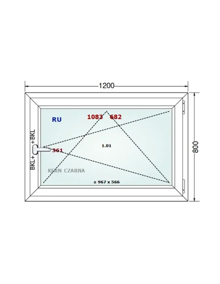 Okno PCV 120 x 80 cm Rozwierno-Uchylne Dwuszybowe Gealan S 8000