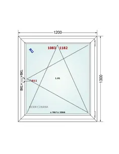 Okno PCV 120 x 130 cm Rozwierno-Uchylne Dwuszybowe Gealan S 8000 2