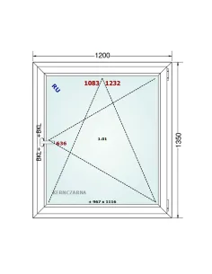 Okno PCV 120 x 135 cm Rozwierno-Uchylne Dwuszybowe Gealan S 8000 2