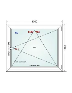 Okno PCV 130 x 110 cm Rozwierno-Uchylne Dwuszybowe Gealan S 8000 2