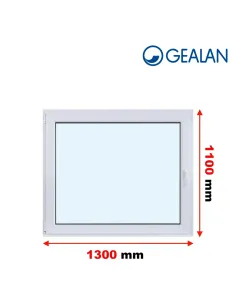 Okno PCV 130 x 110 cm Rozwierno-Uchylne Dwuszybowe Gealan S 8000
