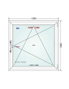 Okno PCV 130 x 130 cm Rozwierno-Uchylne Dwuszybowe Gealan S 8000 2