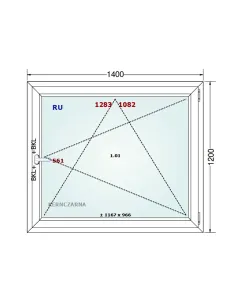 Okno PCV 140 x 120 cm Rozwierno-Uchylne Dwuszybowe Gealan S 8000 2