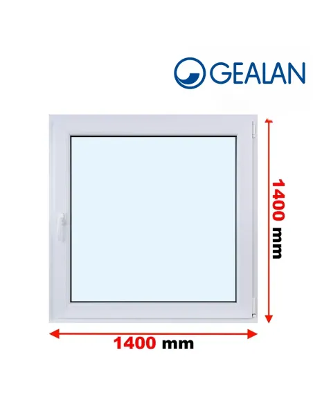 Okno PCV 140 x 140 cm Rozwierno-Uchylne Dwuszybowe Gealan S 8000