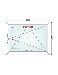 Okno PCV 160 x 120 cm Rozwierno-Uchylne Dwuszybowe Gealan S 8000 2