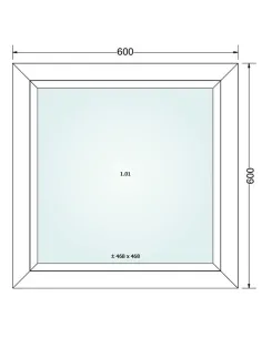 Okno PCV 60 x 60 cm FIX Dwuszybowe Gealan S 8000 2