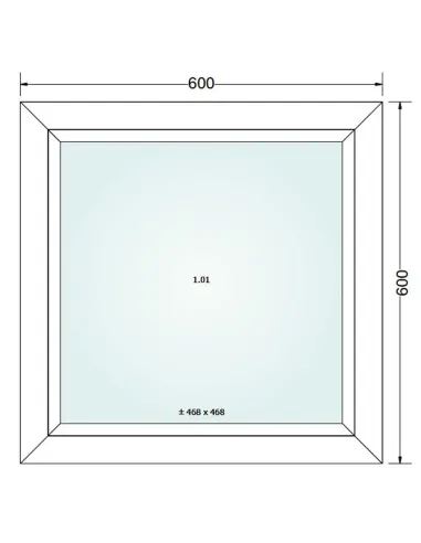 Okno PCV 60 x 60 cm FIX Dwuszybowe Gealan S 8000