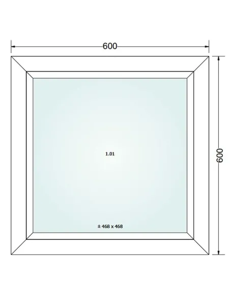 Okno PCV 60 x 60 cm FIX Dwuszybowe Gealan S 8000