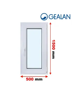 Okno PCV 50 x 150 cm Rozwierno-Uchylne Dwuszybowe Gealan S 8000