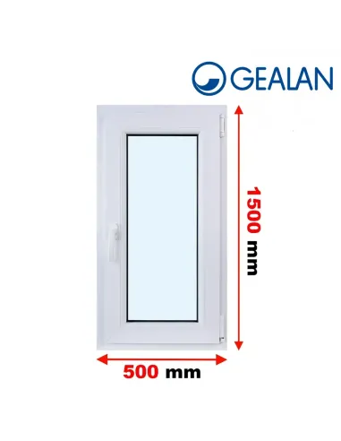 Okno PCV 50 x 150 cm Rozwierno-Uchylne Dwuszybowe Gealan S 8000