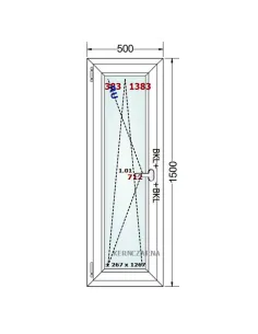 Okno PCV 50 x 150 cm Rozwierno-Uchylne Dwuszybowe Gealan S 8000 2
