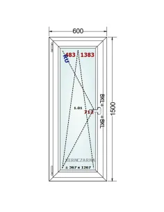 Okno PCV 60 x 150 cm Rozwierno-Uchylne Dwuszybowe Gealan S 8000 2