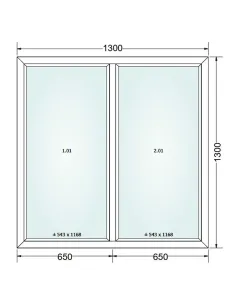 Okno PCV 130 x 130 cm FIX-FIX Dwuszybowe Gealan S 8000 2