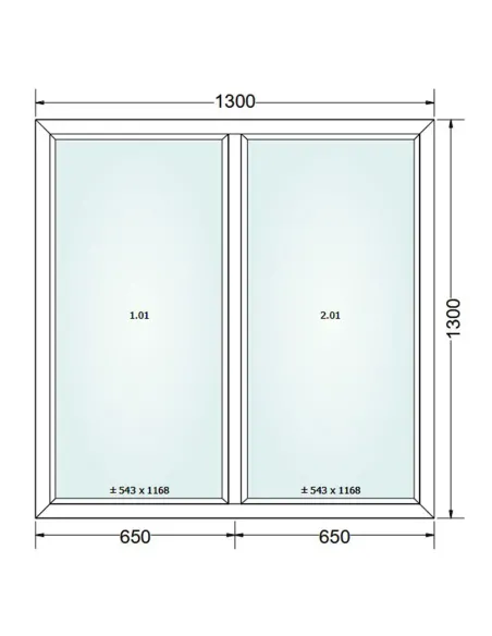 Okno PCV 130 x 130 cm FIX-FIX Dwuszybowe Gealan S 8000