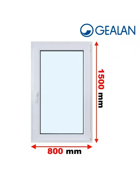 Okno PCV 80 x 150 cm Rozwierno-Uchylne Dwuszybowe Gealan S 8000