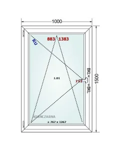 Okno PCV 100 x 150 cm Rozwierno-Uchylne Dwuszybowe Gealan S 8000 2