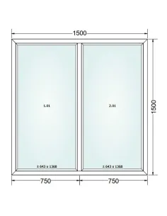 Okno PCV 150 x 150 cm FIX-FIX Dwuszybowe Gealan S 8000 2
