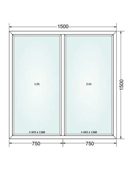 Okno PCV 150 x 150 cm FIX-FIX Dwuszybowe Gealan S 8000