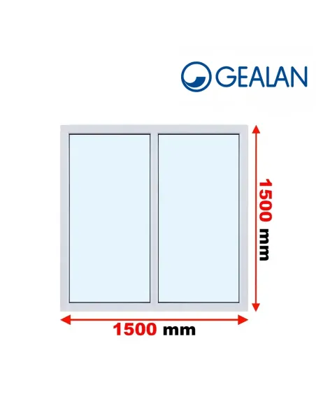 Okno PCV 150 x 150 cm FIX-FIX Dwuszybowe Gealan S 8000