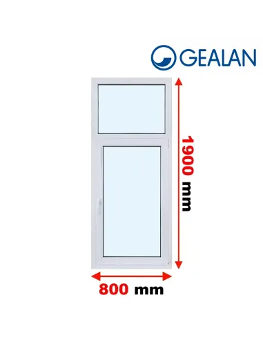 Okno PCV 80 x 190 cm FIX-Rozwierno-Uchylne Dwuszybowe Gealan S 8000