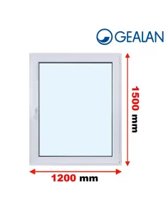Okno PCV 120 x 150 cm Rozwierno-Uchylne Dwuszybowe Gealan S 8000