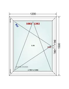 Okno PCV 120 x 150 cm Rozwierno-Uchylne Dwuszybowe Gealan S 8000 2