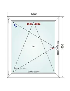 Okno PCV 130 x 150 cm Rozwierno-Uchylne Dwuszybowe Gealan S 8000 2